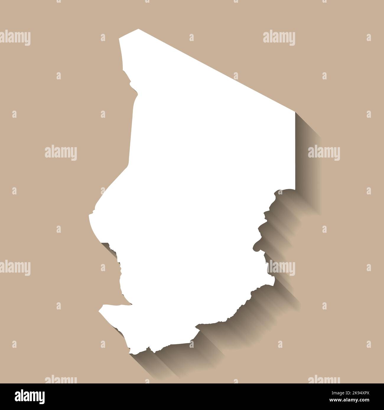 Silhouette de carte de pays vectoriel du Tchad Illustration de Vecteur