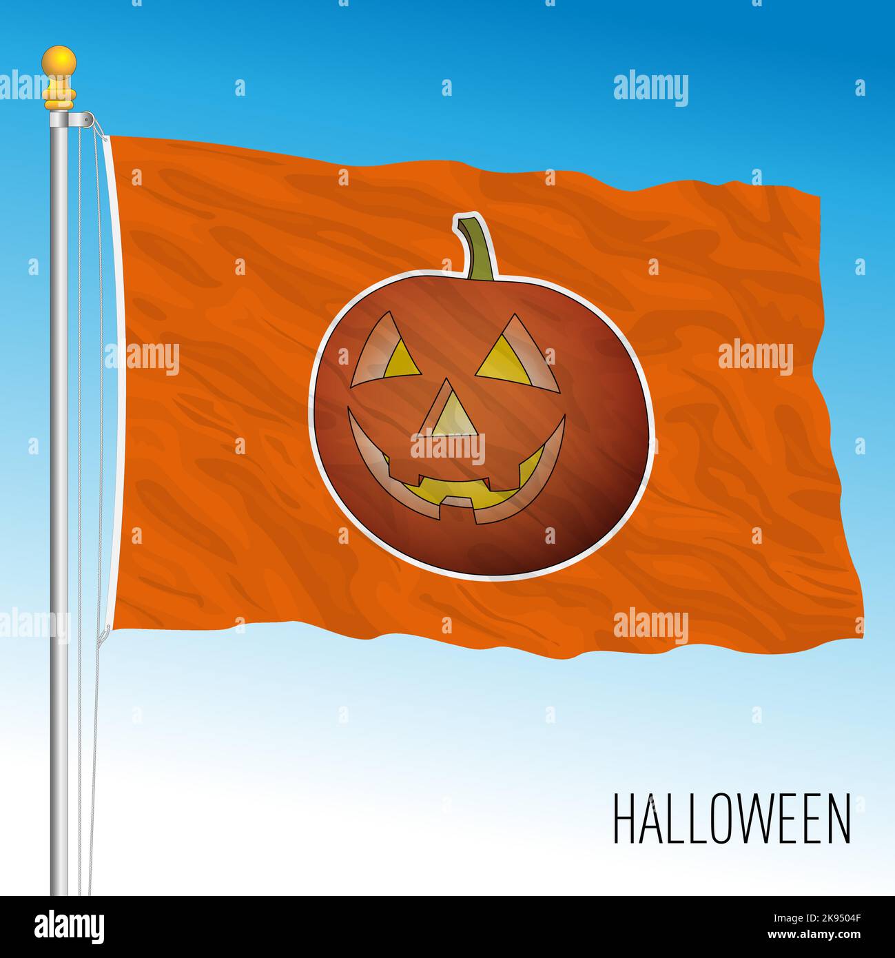 Drapeau de fantaisie de citrouille d'Halloween, célébration populaire traditionnelle, illustration vectorielle Illustration de Vecteur