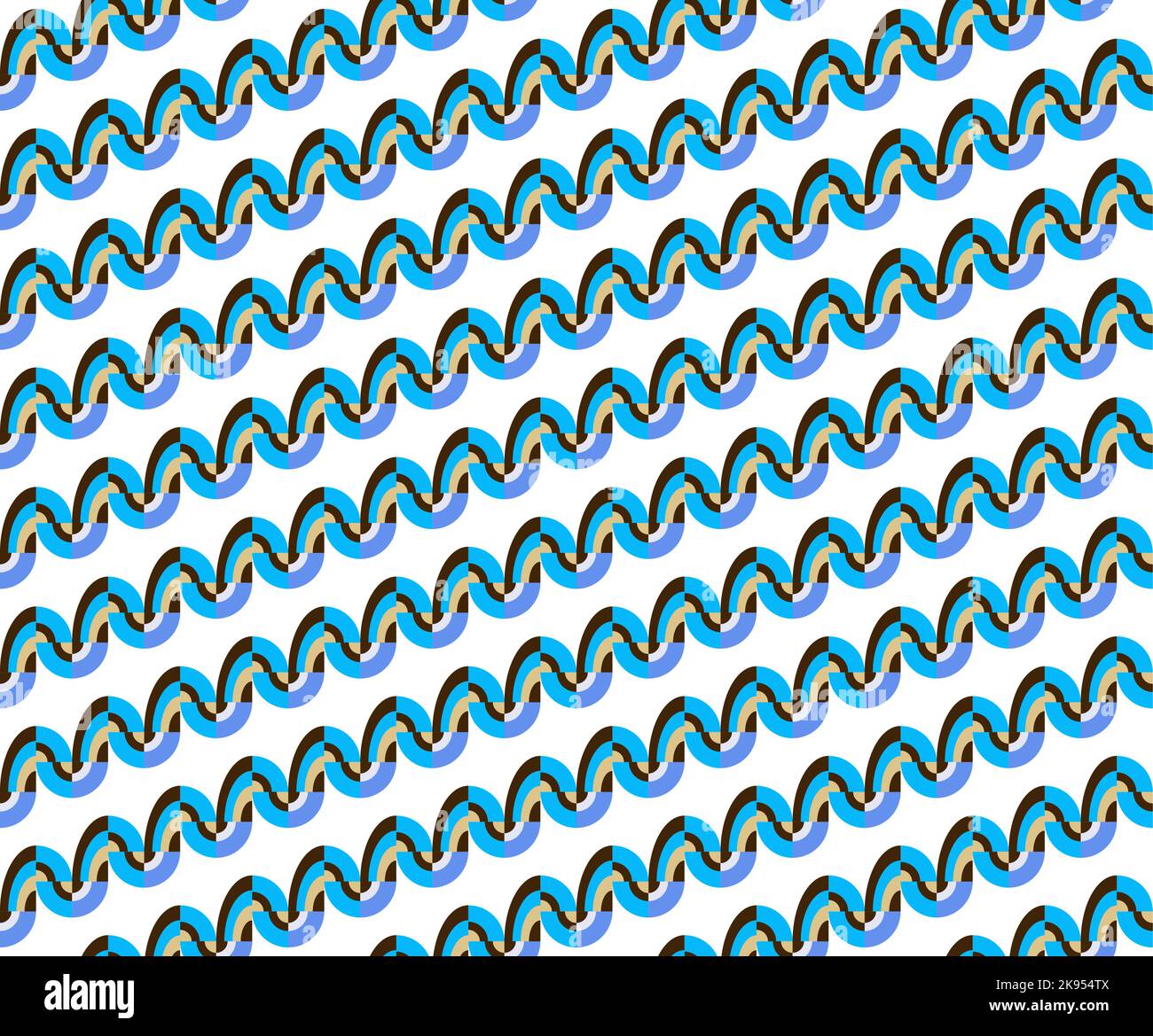 Motif vectoriel sans couture composé de lignes ondulées, style rétro Illustration de Vecteur