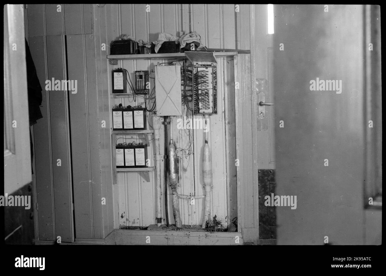 Armoires de couplage pour câbles téléphoniques. Banque D'Images