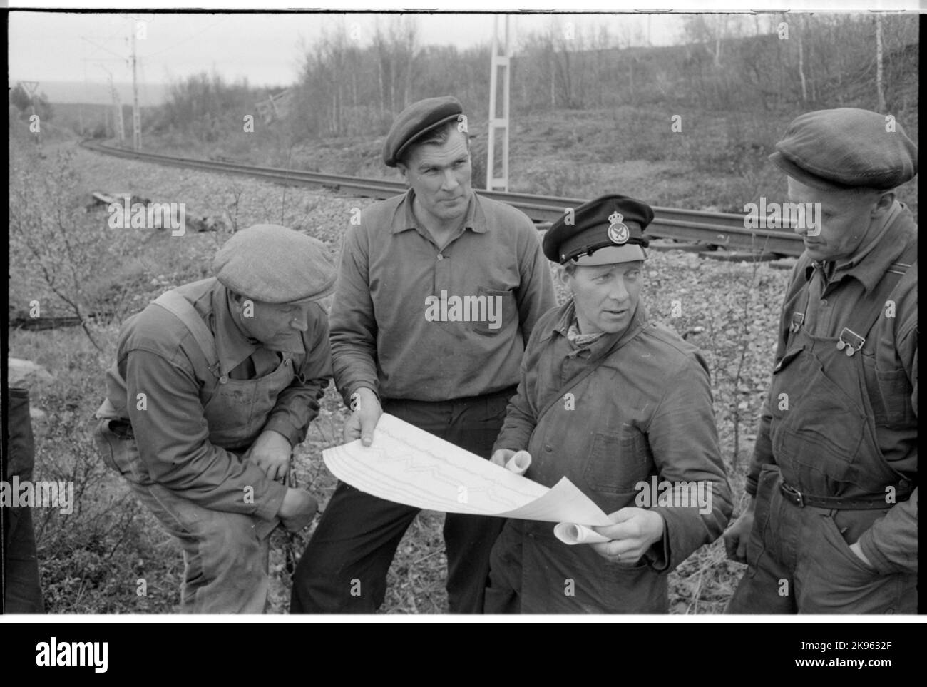 Réglage de voie, lecture du tableau. Banque D'Images
