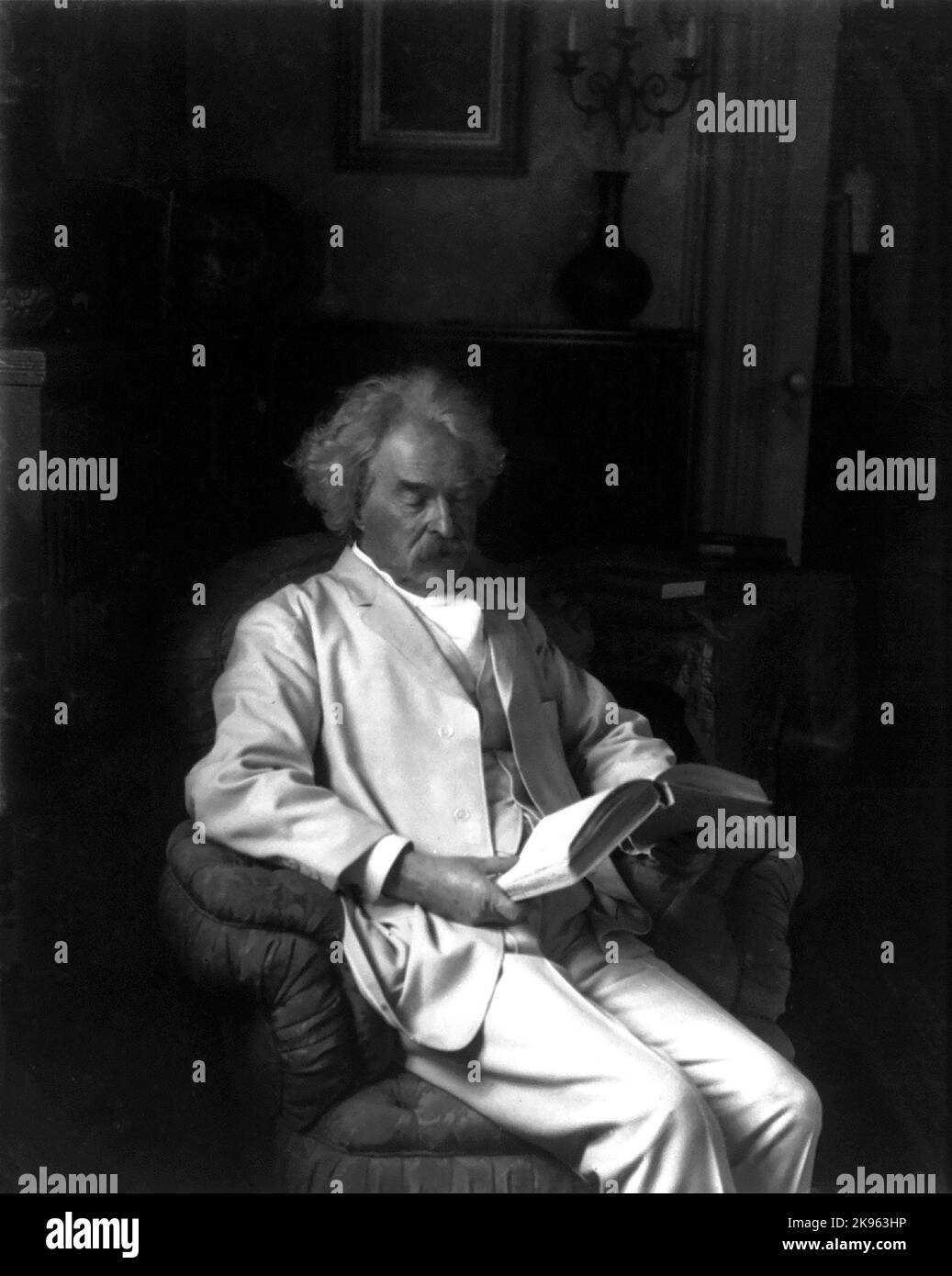 Mark Twaiin (Clemens, Samuel Langhorne ) - écrivain américain - ( 1835-1910) Banque D'Images