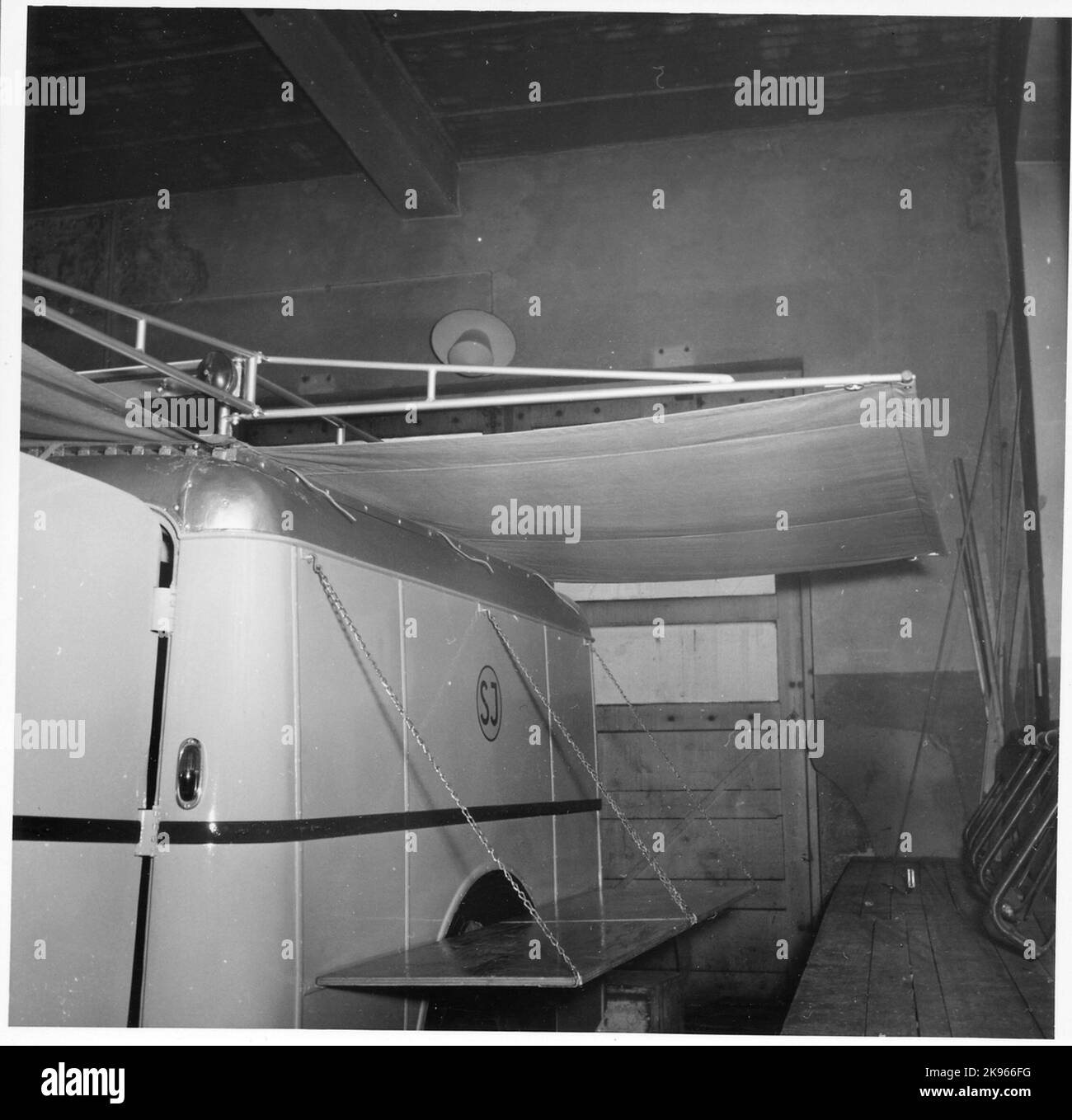 Les chemins de fer nationaux, SJ Camping Cart fabriqué par les ateliers suédois de carrosserie Aktiebolag à Katrineholm. Banque D'Images