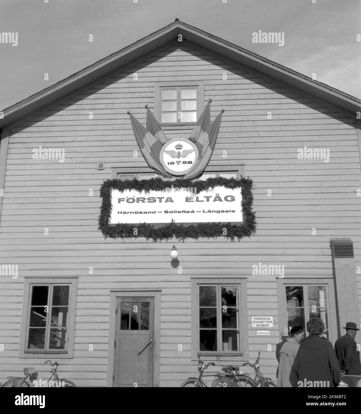 Première ligne de train électrique Härnösand - Solefteå - Långsele Banque D'Images