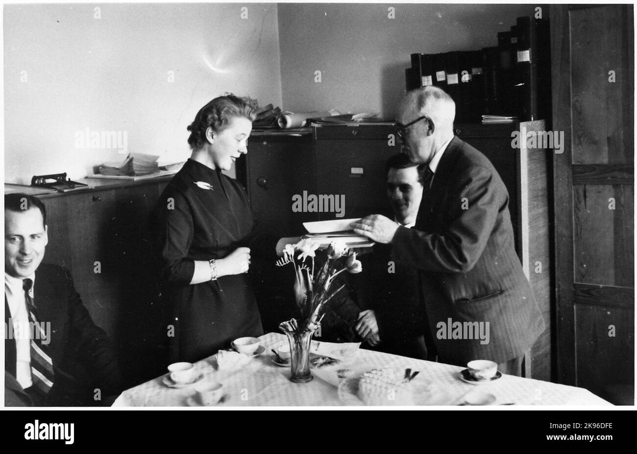 Café d'adieu pour Hjördis Carlsson. Banque D'Images