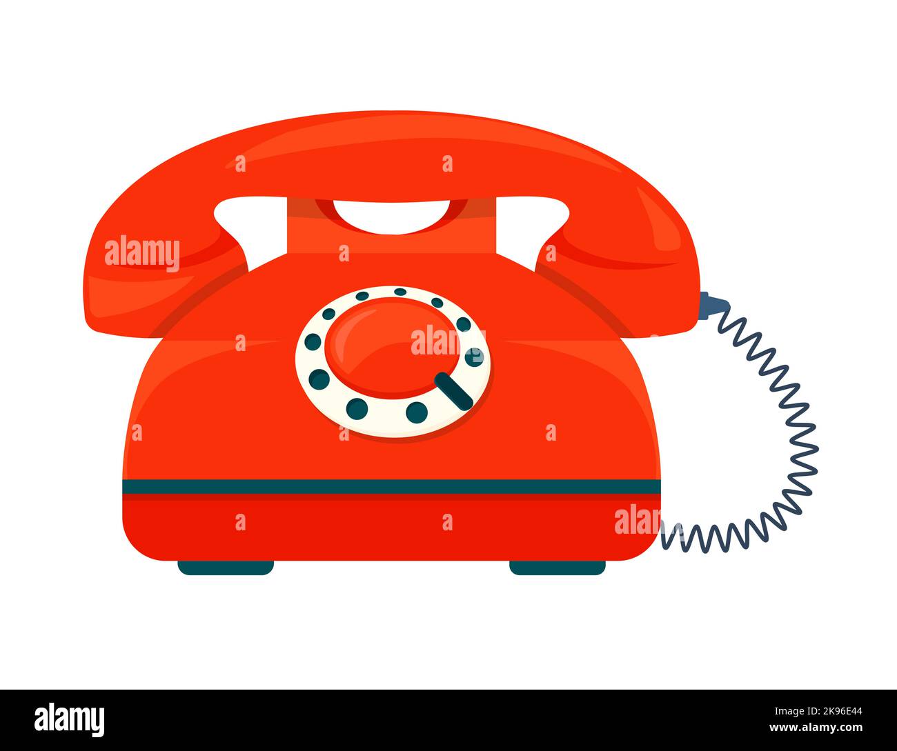 Téléphone rotatif - conception moderne plat style unique image isolée Illustration de Vecteur