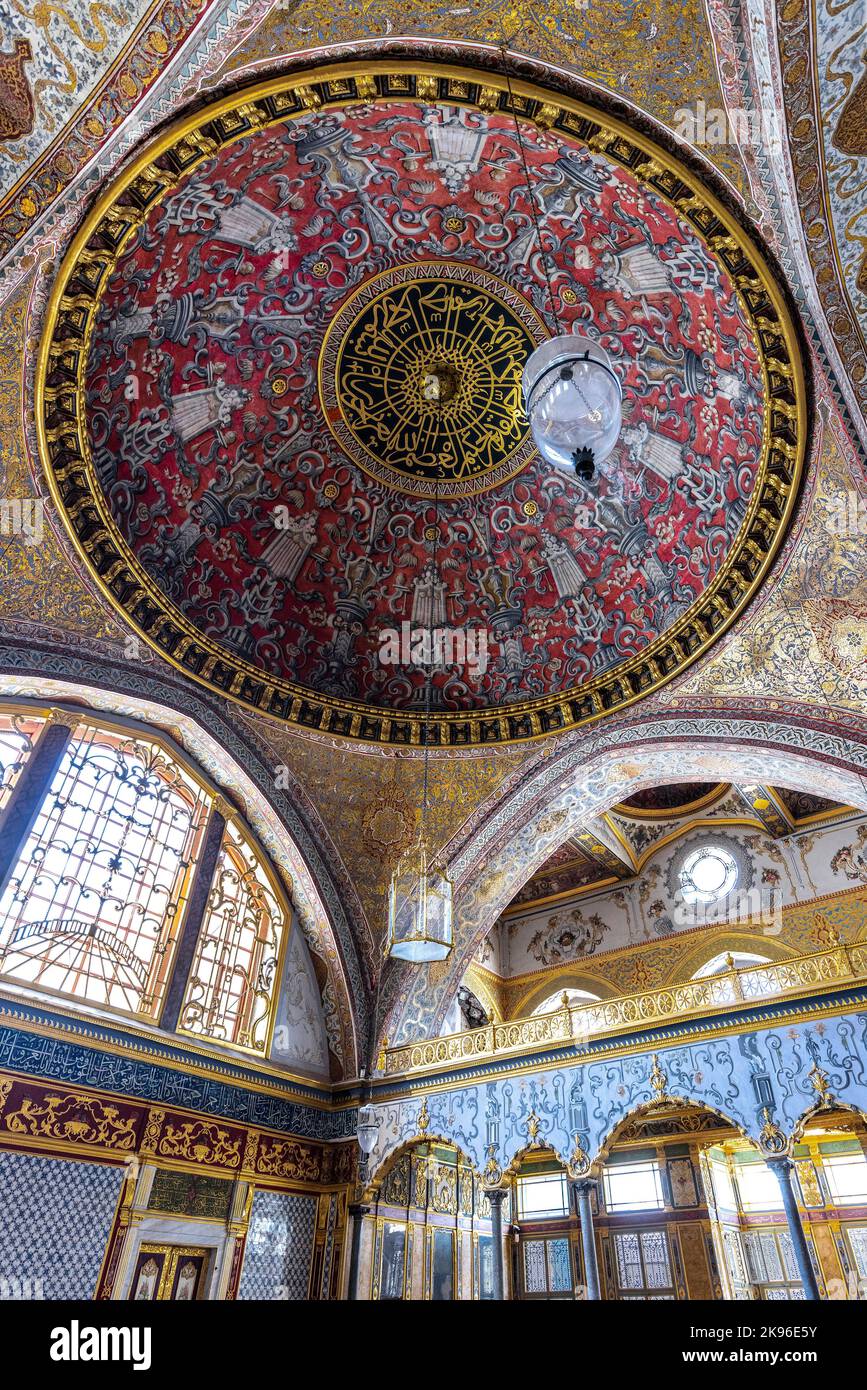 dôme décoré dans le harem du palais de topkapi Banque D'Images