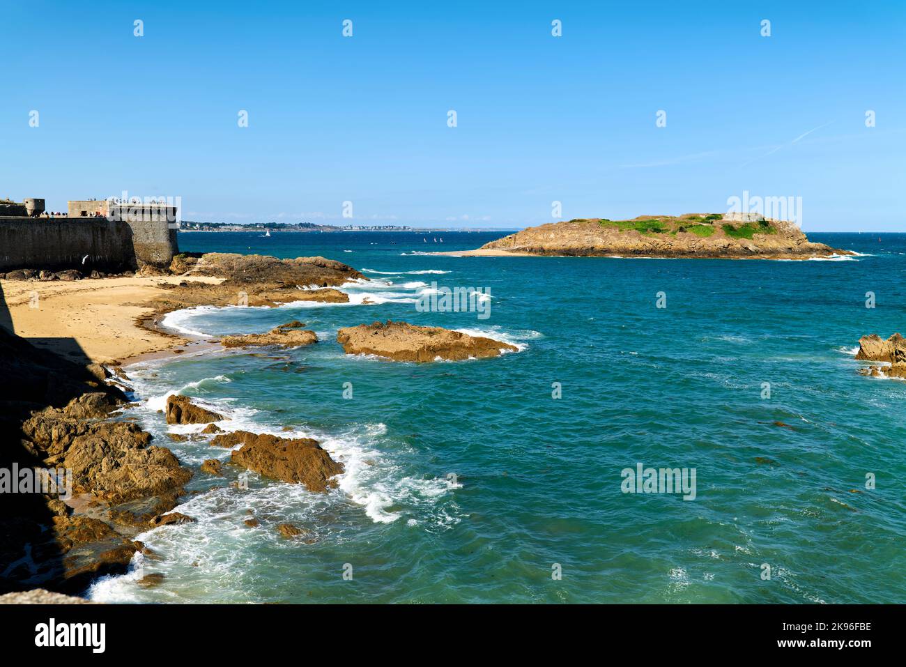 Saint-Malo Bretagne France. Les remparts. Les combats. Murs fortifiés Banque D'Images