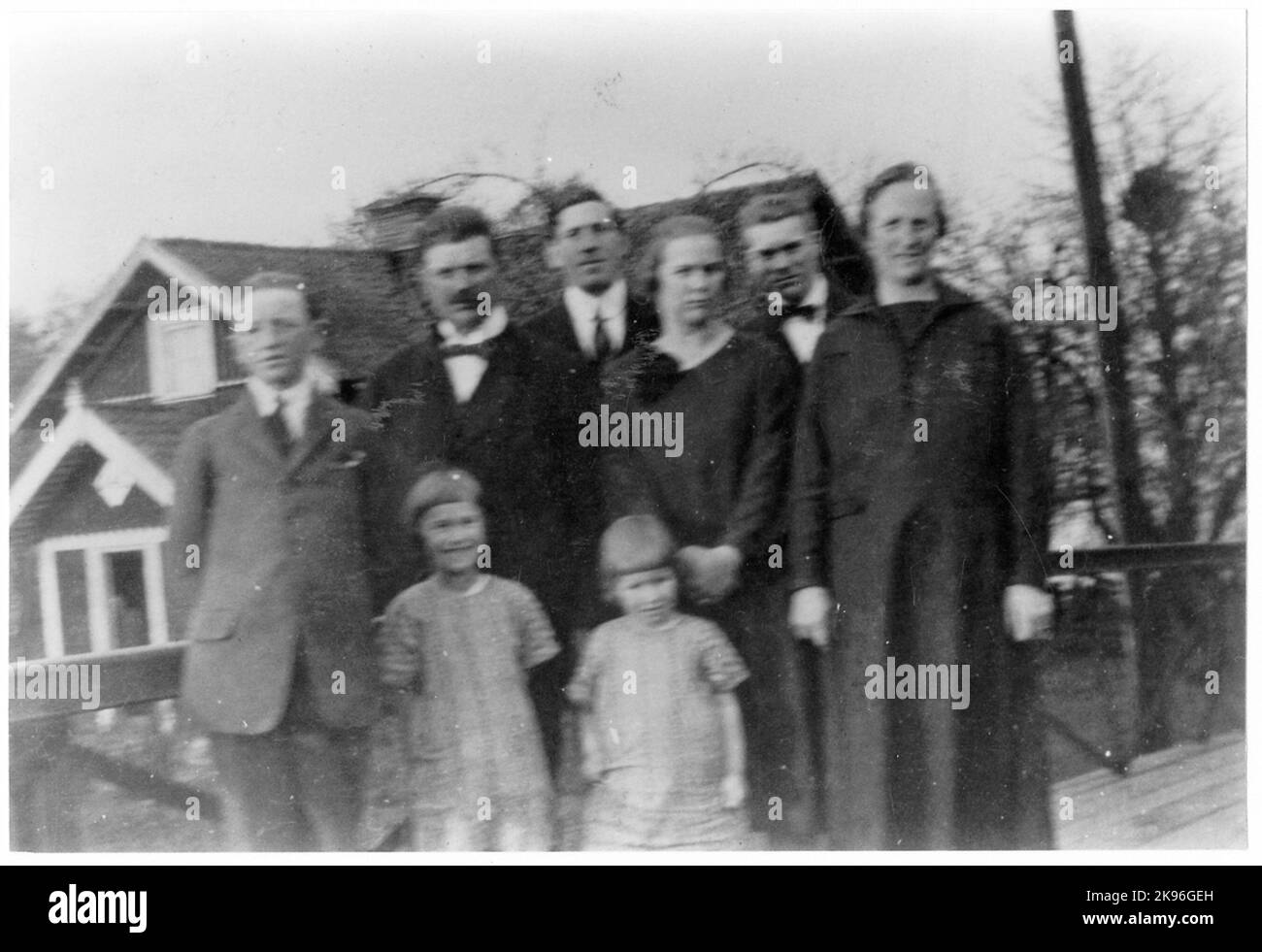 La famille Plym / Gustavsson au garde-piste 646 à Vilhelmsro. Banque D'Images