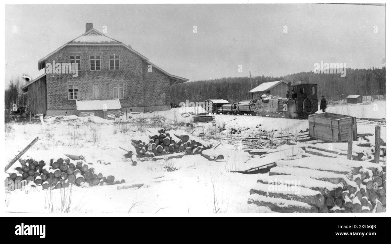 Gare de Bosjön vers 1914. Banque D'Images