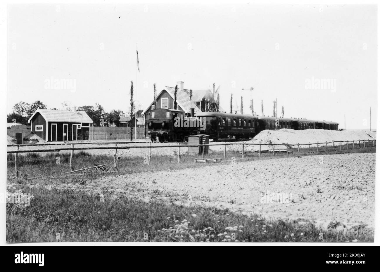 Gare de Håbygård. Inauguration du chemin de fer de Lysekils. Banque D'Images
