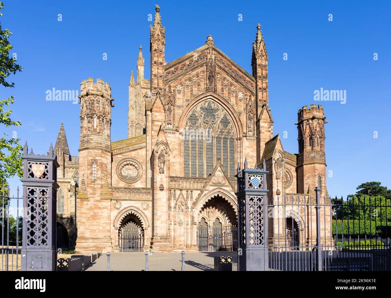 Cathédrale de Hereford ou cathédrale de Hereford de Saint Mary la Vierge et de Saint Ethelbert le Roi Hereford Herefordshire Angleterre GB Europe Banque D'Images