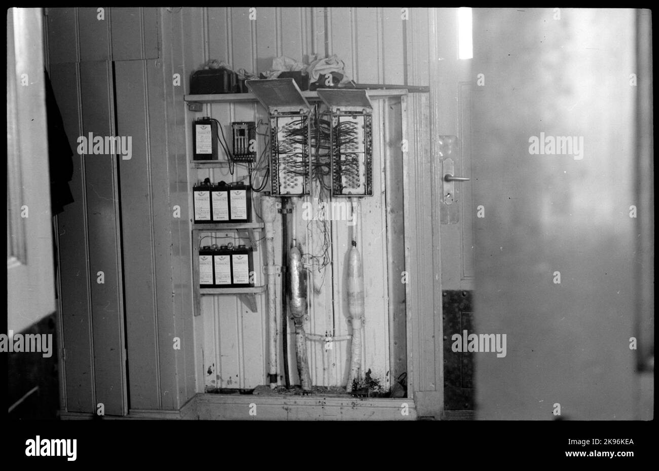 Armoires de couplage pour câbles téléphoniques. Banque D'Images