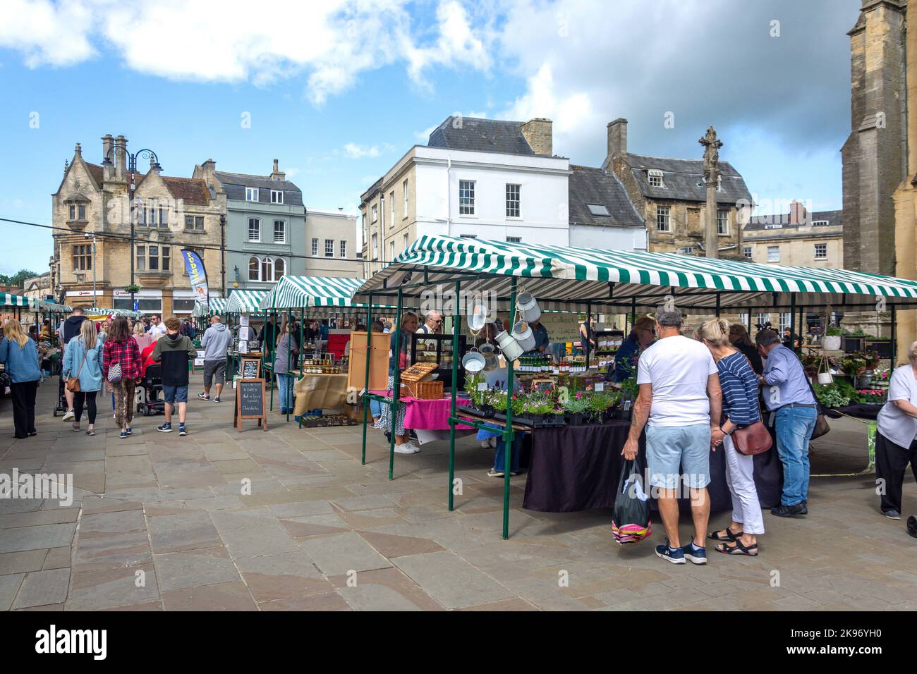 Farmer's Market, Market place, Cirencester, Gloucestershire, Angleterre, Royaume-Uni Banque D'Images