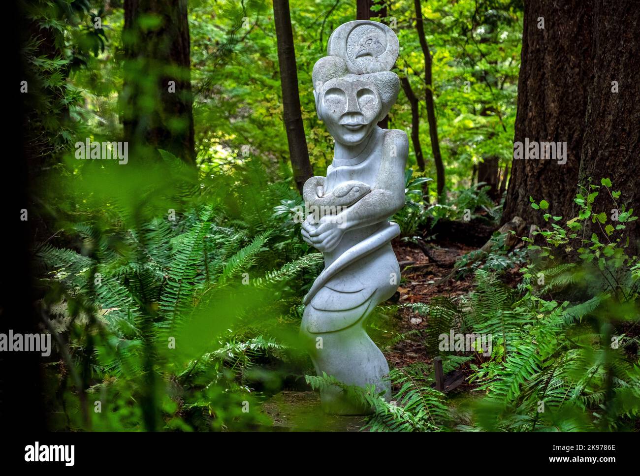 Sculpture au Big Rock Garden Park, Bellingham, Washington, États-Unis Banque D'Images
