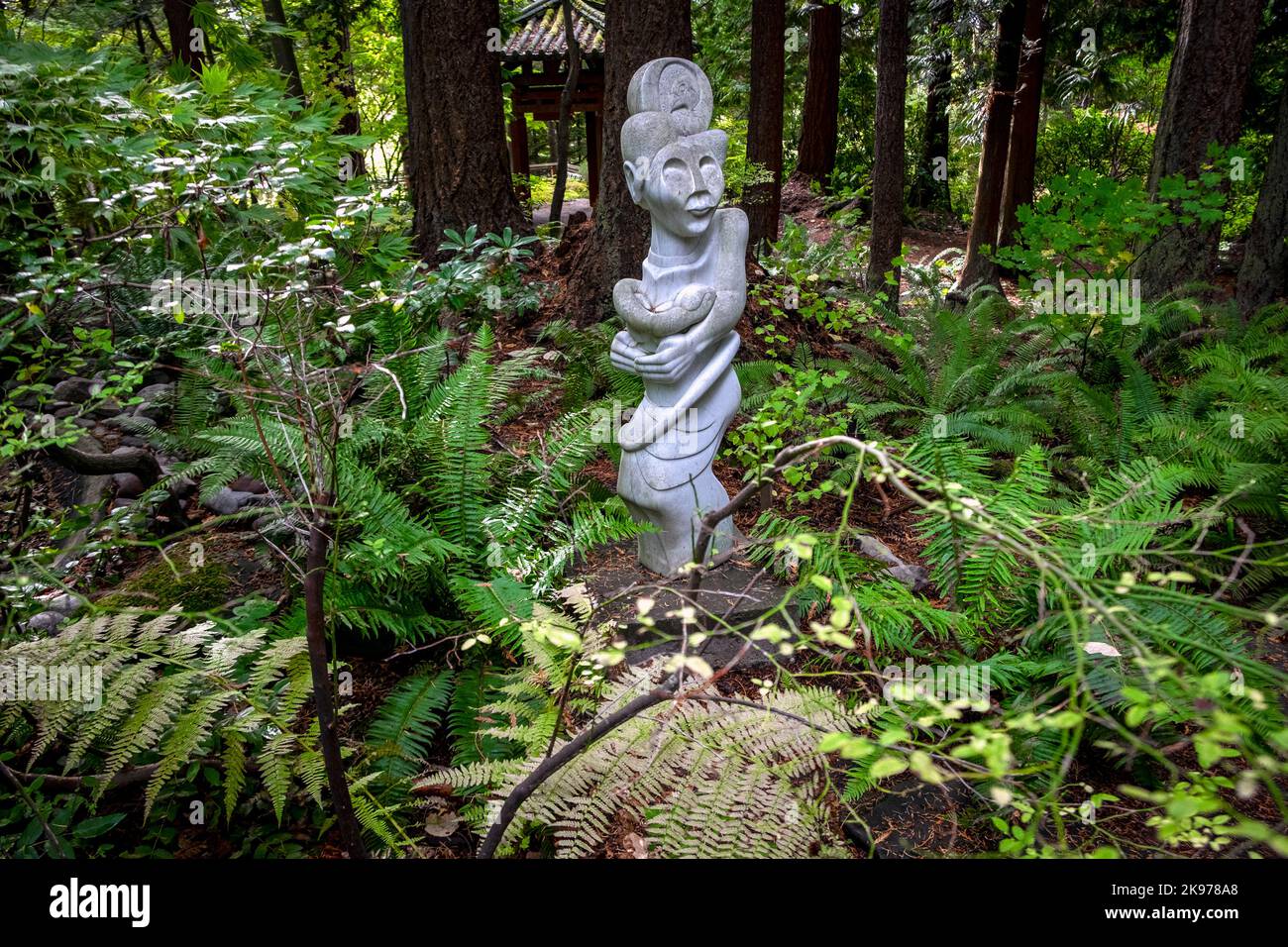 Sculpture au Big Rock Garden Park, Bellingham, Washington, États-Unis Banque D'Images