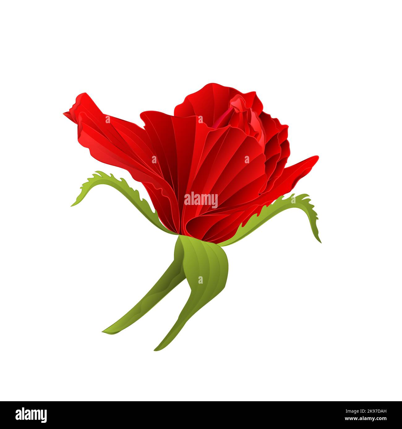 Rouge rose fleur bouton nature fond vintage vecteur illustration modifiable main dessiner Illustration de Vecteur