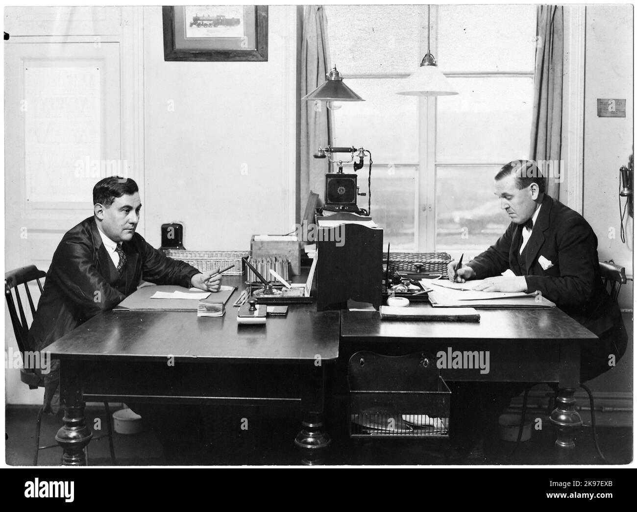 LOCKMAST, LE PERSONNEL DE L'EXPÉDITION PRINCIPALE à la gare de Tomteboda. Banque D'Images