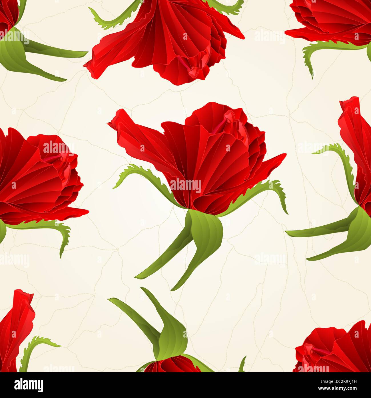 Texture sans couture rouge rose fleur bouton nature fond vintage vecteur illustration modifiable main dessiner Illustration de Vecteur