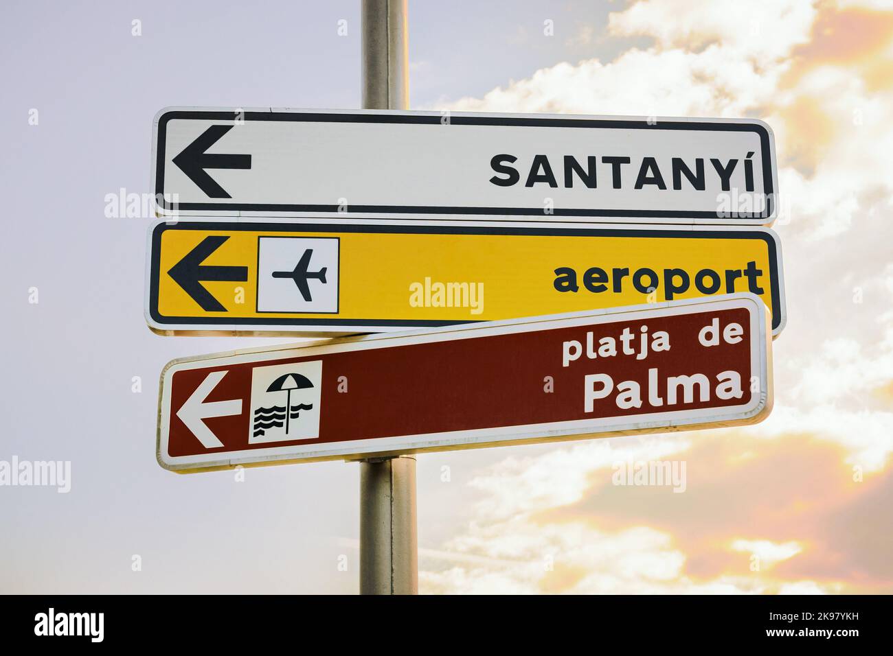 Panneau de rue à Palma de Majorque, Espagne Banque D'Images