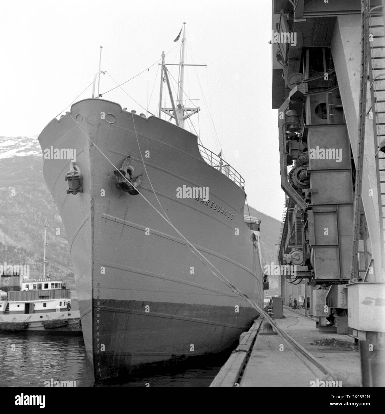 M/S Karesuando. Luossavaara-Kiirunavaara Aktiebolag, installation de LKAB, Malmkajen à Narvik Banque D'Images M/S Karesuando. Luossavaara-Kiirunavaara Aktiebolag, installation de LKAB, Malmkajen à Narvik Banque D'Images