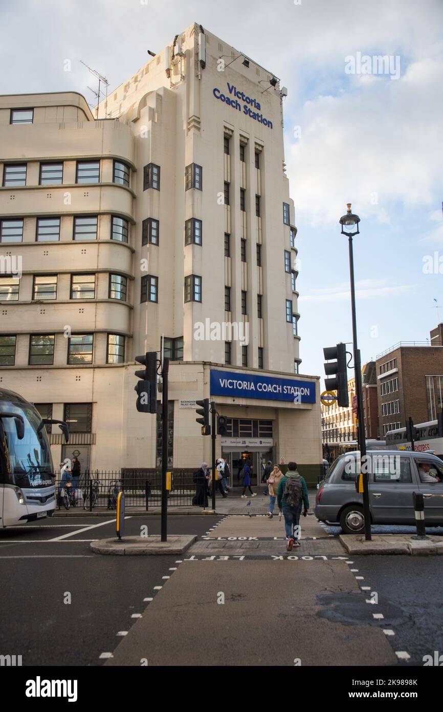 Gare routière de Victoria, Londres, Royaume-Uni Banque D'Images