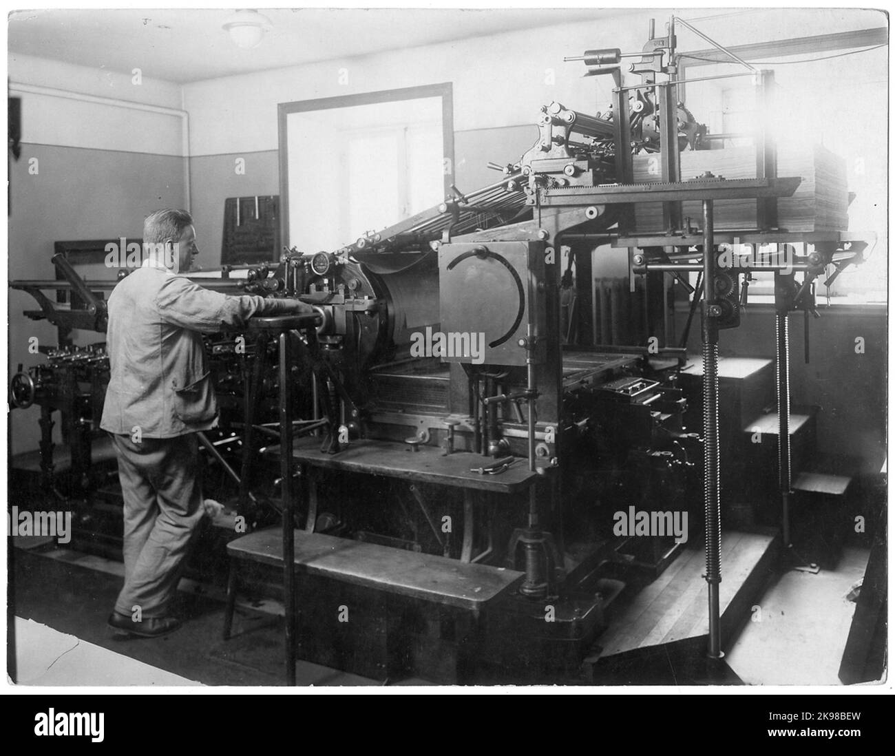 Salle d'impression de billets et de formulaires à la gare de Tomteboda. Banque D'Images