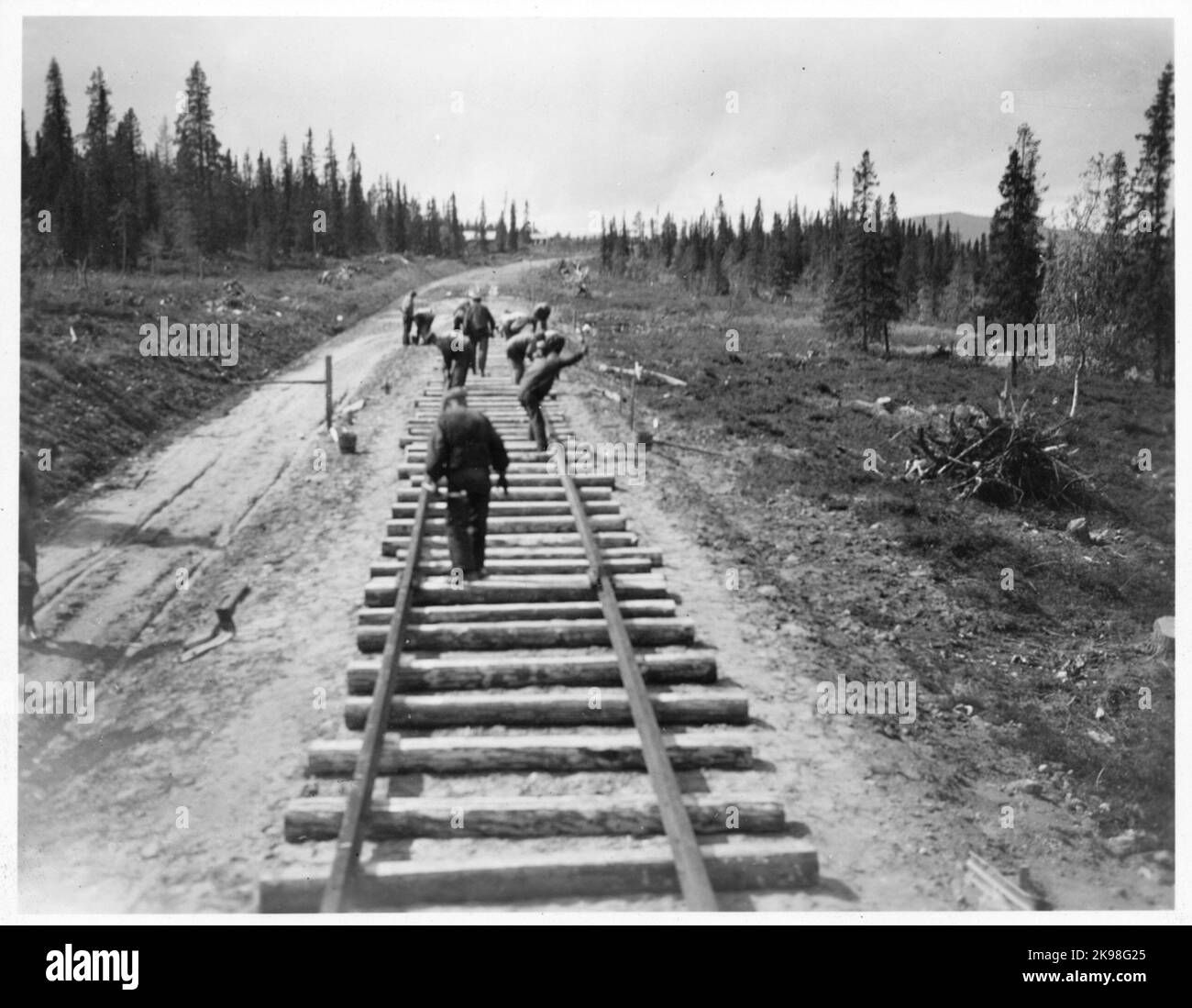 Bâtiment ferroviaire du film 'Kronans Rallel'. Banque D'Images