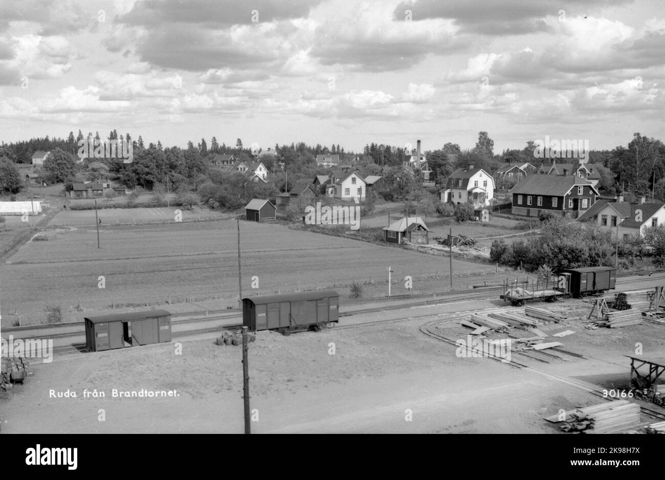 Ruda de la cheminée. Ljungbyholm - Karlslunda Railway, LCJ G 544 et Kalmar - Berga Railway, KBJ G 1343. Banque D'Images