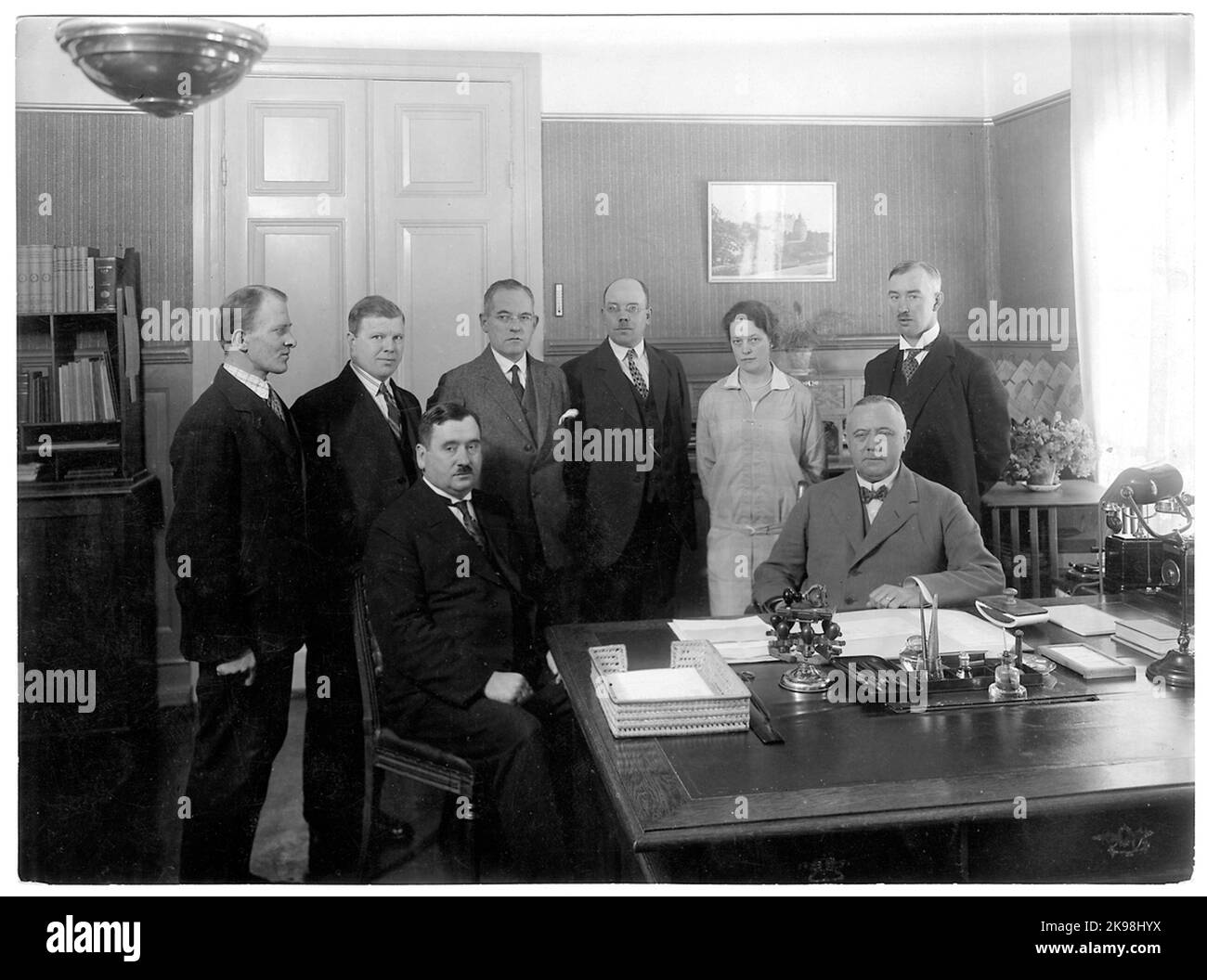 Personnel de l'expédition de l'inspecteur de la circulation. Chemins de fer nationaux, SJ. Banque D'Images