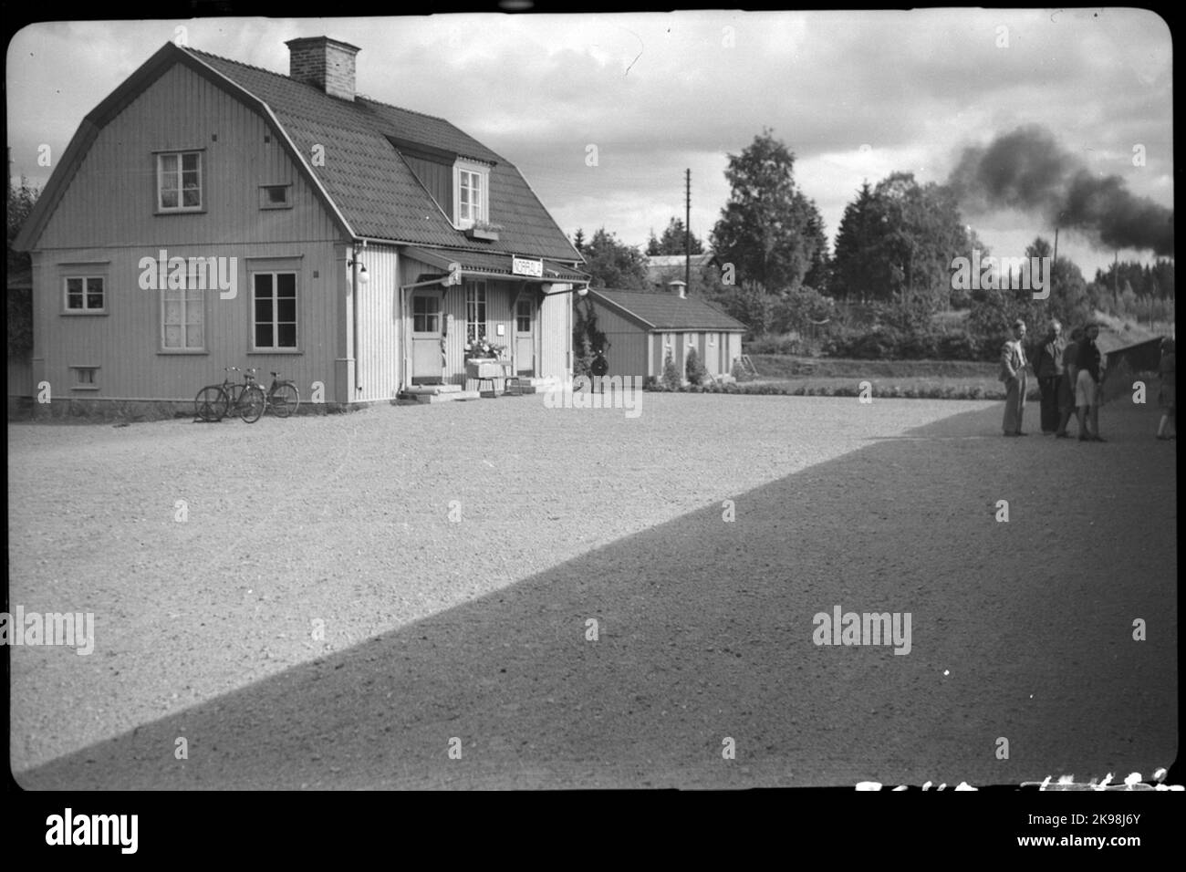 Station Norrala. Arrêt construit en 1926. Fonctionnement électrique Söderhamn-Hudiksvall 1955-11-28. Opération terminée 1999-10-04. Banque D'Images