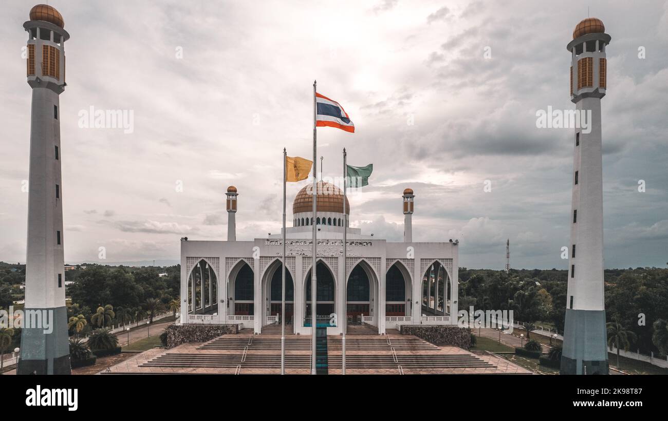 Vue aérienne de la mosquée Songklha Centra en Thaïlande du Sud Banque D'Images