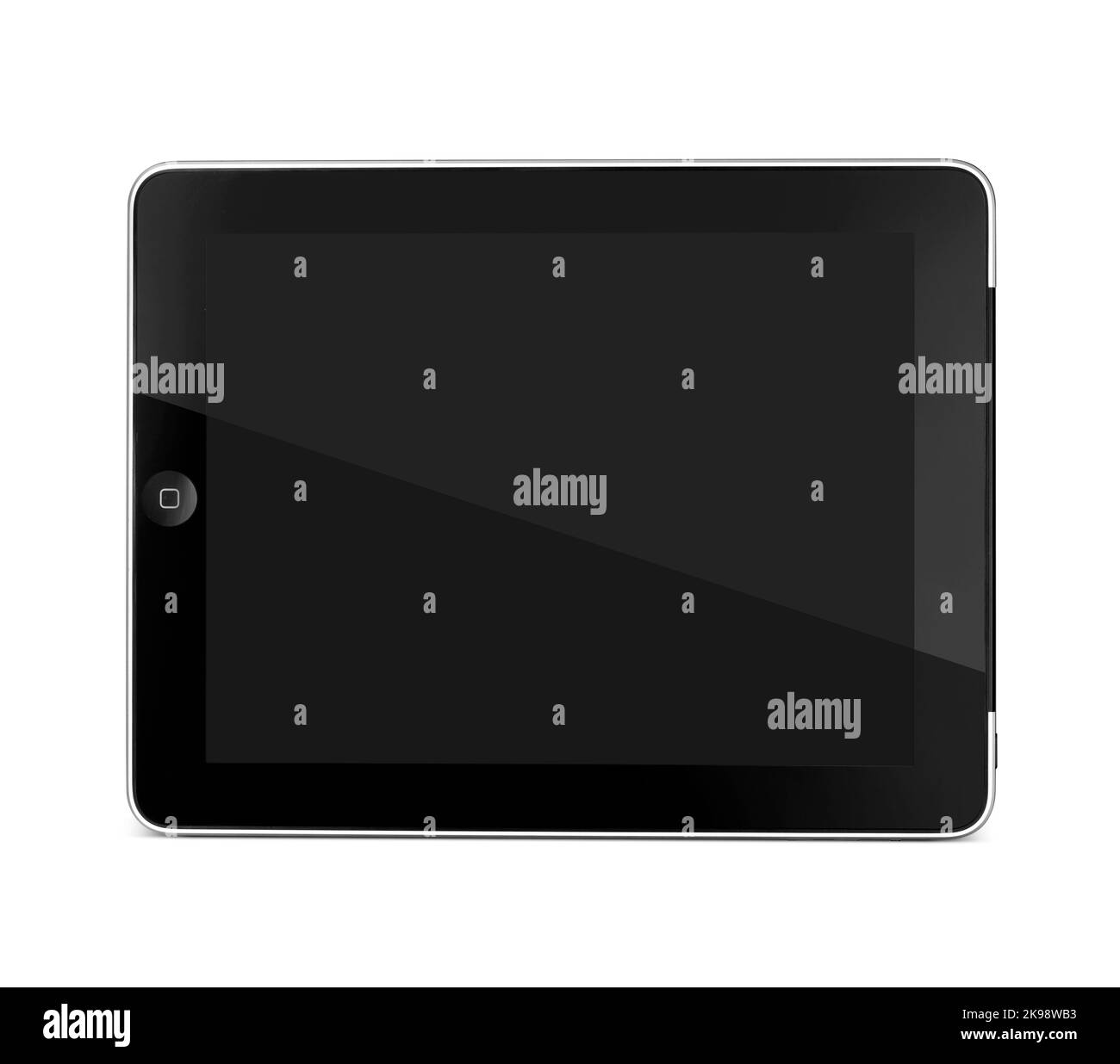 tablette noire isolée d'un arrière-plan blanc Banque D'Images