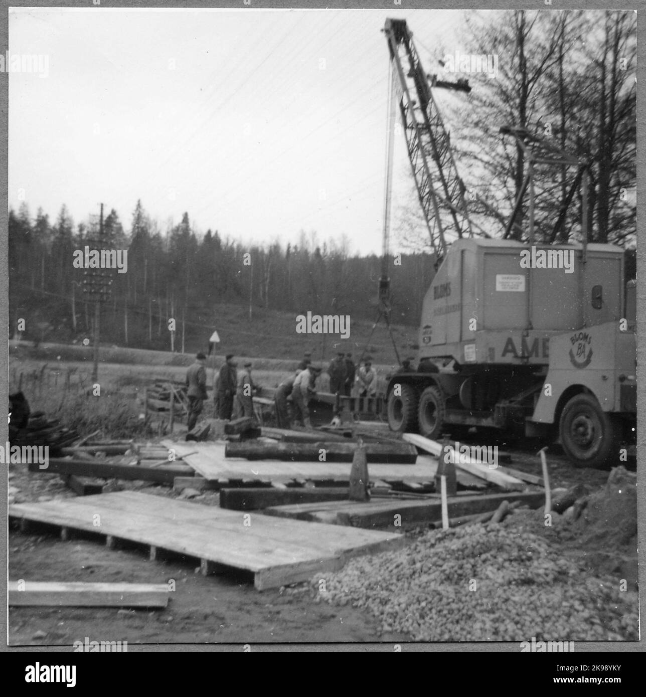 Changement de pont dans la branche pour les pistes normales 1963. Banque D'Images