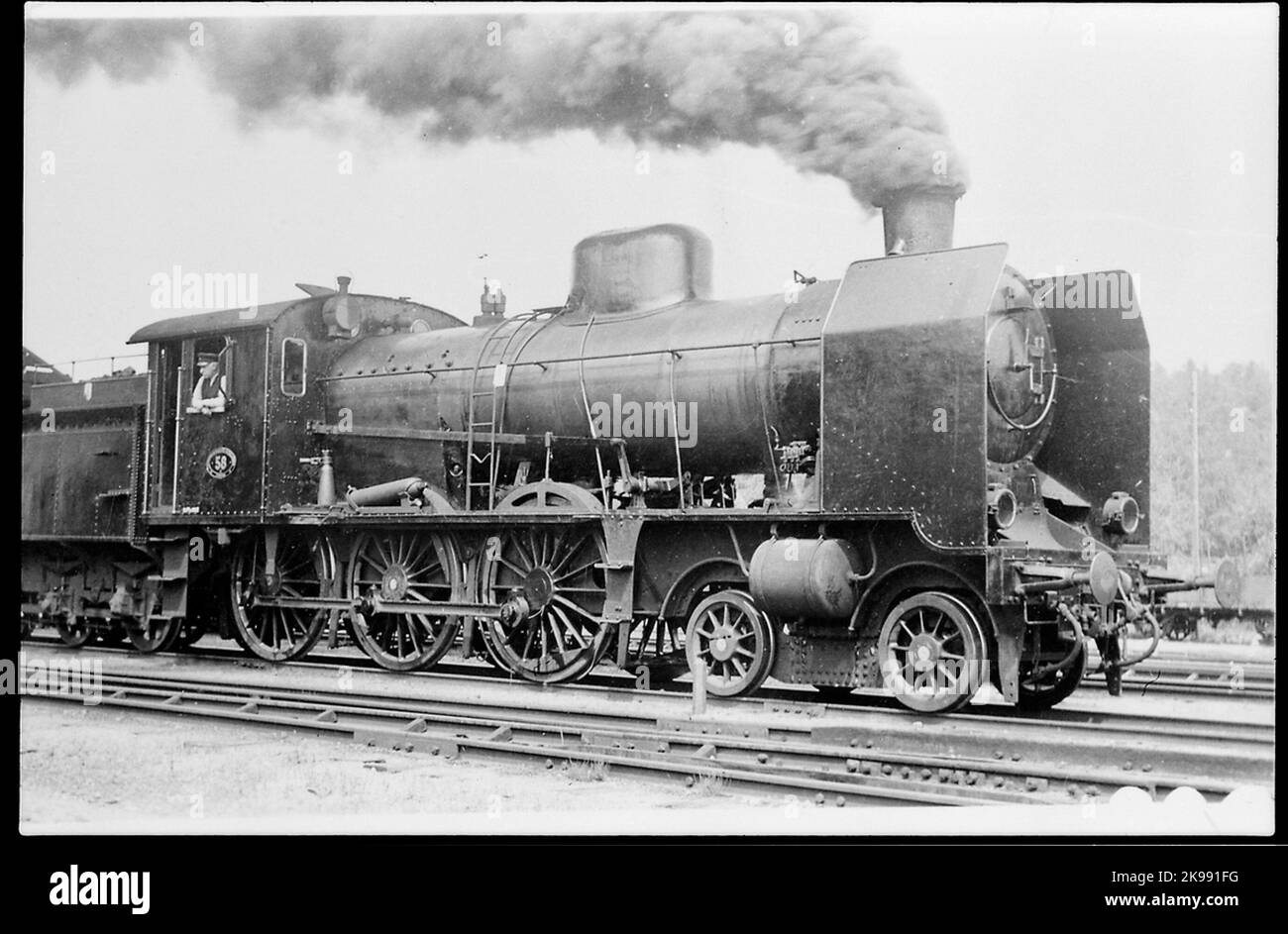Locomotive à vapeur Woodled portant le numéro d'inventaire 58. Banque D'Images