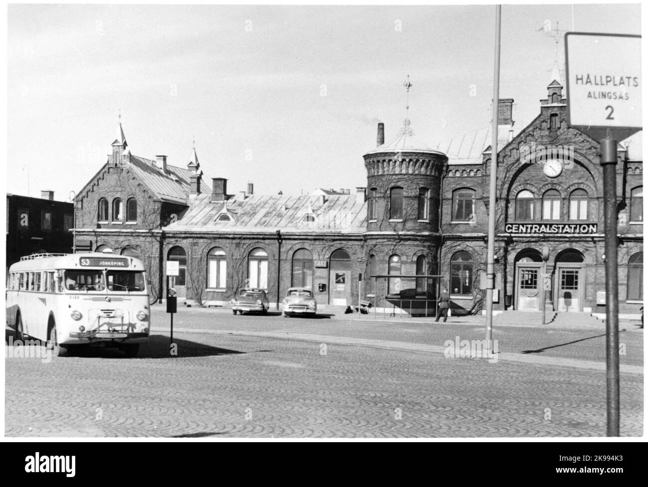 Gare de Borås Mars 1960. Fatussen Gothenburg - Borås. Jönköping - Stockholm sur le plan de la gare. A été inséré dans le trafic sur 5 juillet 1953. Banque D'Images