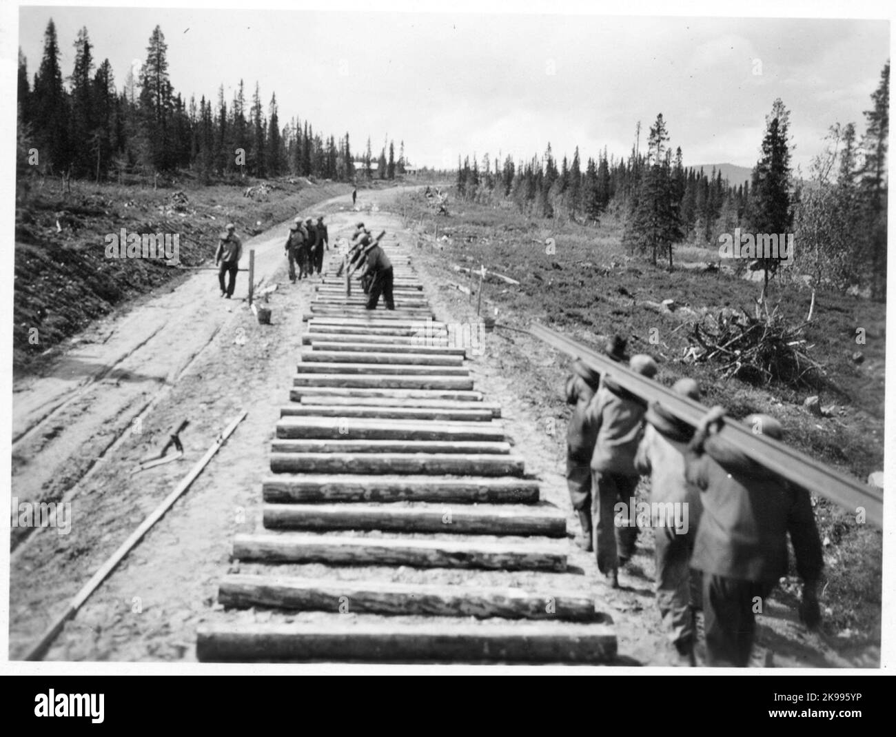 Bâtiment ferroviaire du film 'Kronans Rallel'. Banque D'Images