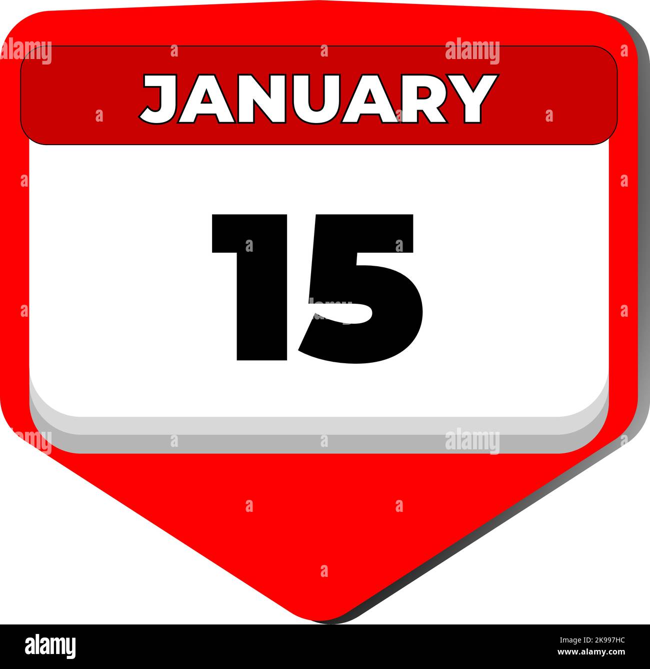 15 janvier Vector icône calendrier jour. 15 date de janvier. Quinzième jour de janvier. 15th numéro de date. calendrier de 15 jours. Quinze date Illustration de Vecteur