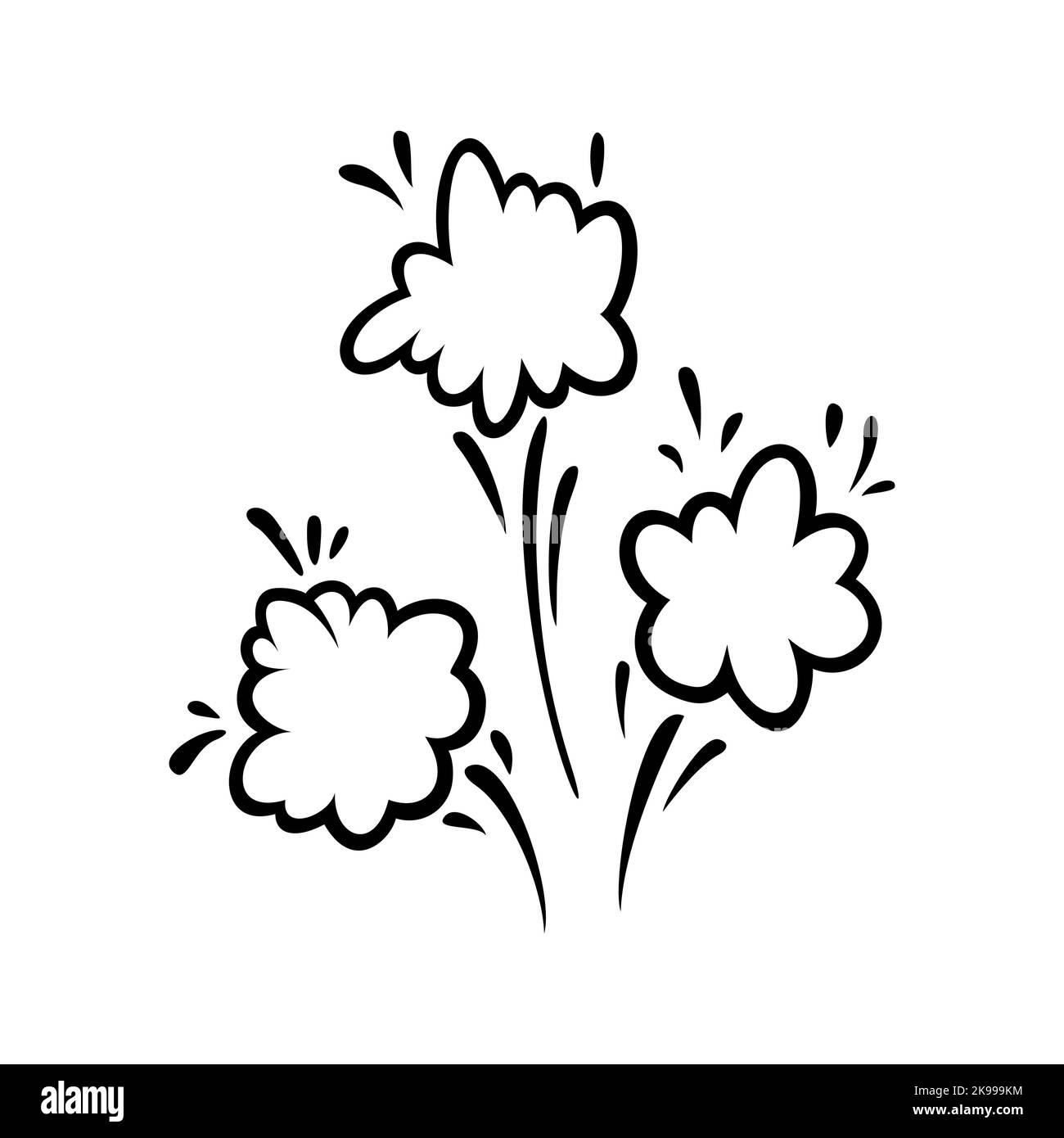 Nuages effet rampe bande dessinée. Jeu de bulles d'explosion et de fumée. Illustration vectorielle isolée sur fond blanc Illustration de Vecteur