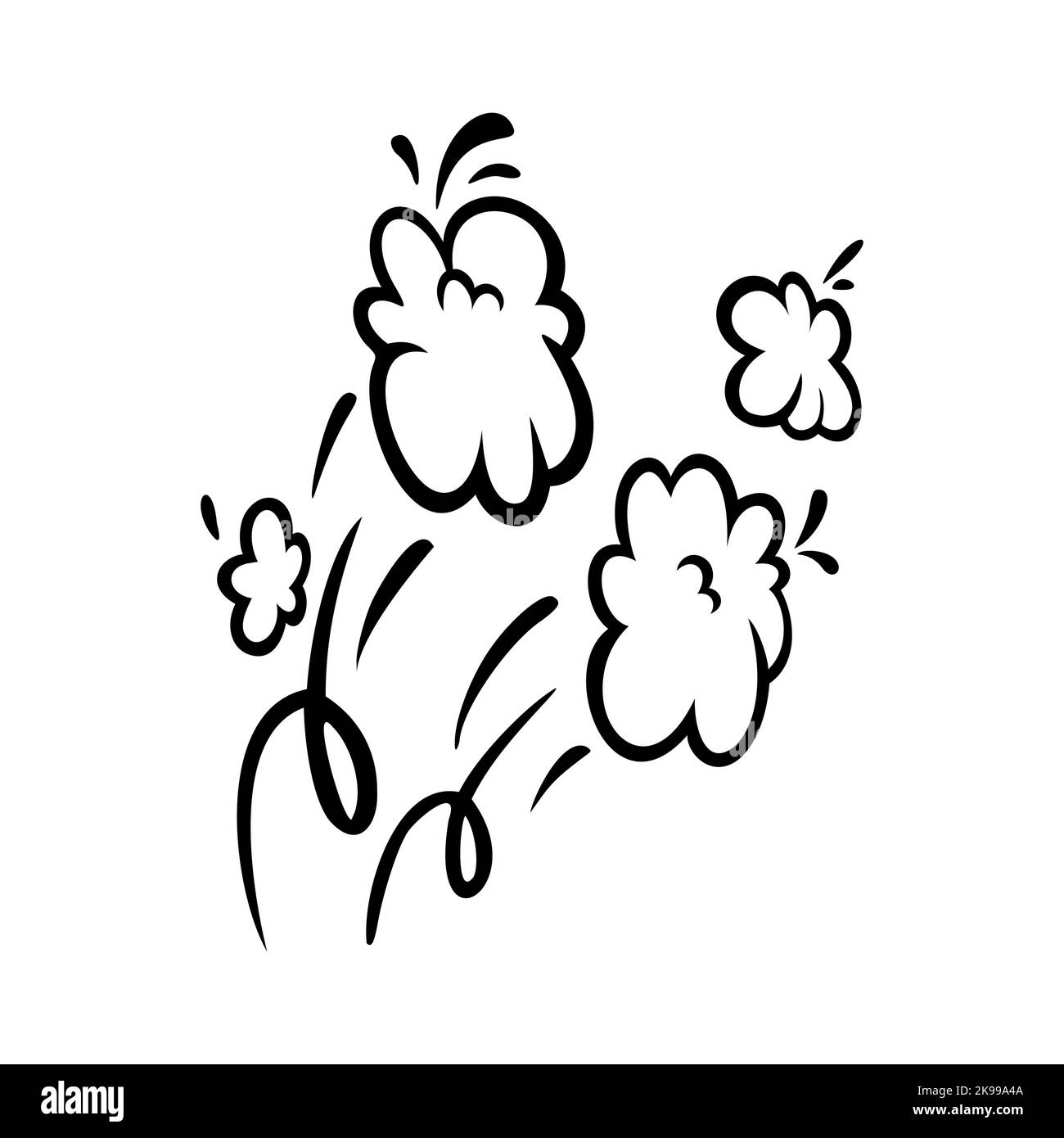 Nuages effet rampe bande dessinée. Jeu de bulles d'explosion et de fumée. Illustration vectorielle isolée sur fond blanc Illustration de Vecteur