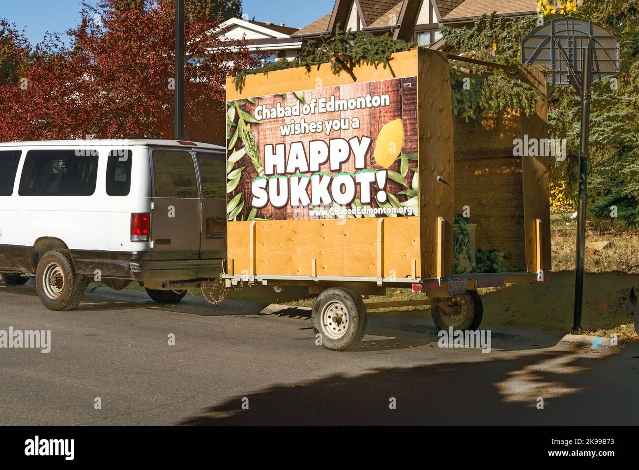 Edmonton, Canada, 15 octobre 2022: Joyeuses fêtes de Sukkot, de Chabad, d'Edmonton Banque D'Images