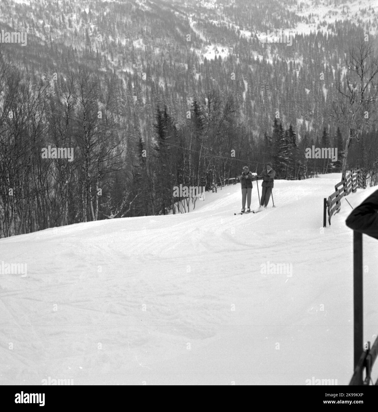 La remontée mécanique à Åre. Skieur Banque D'Images