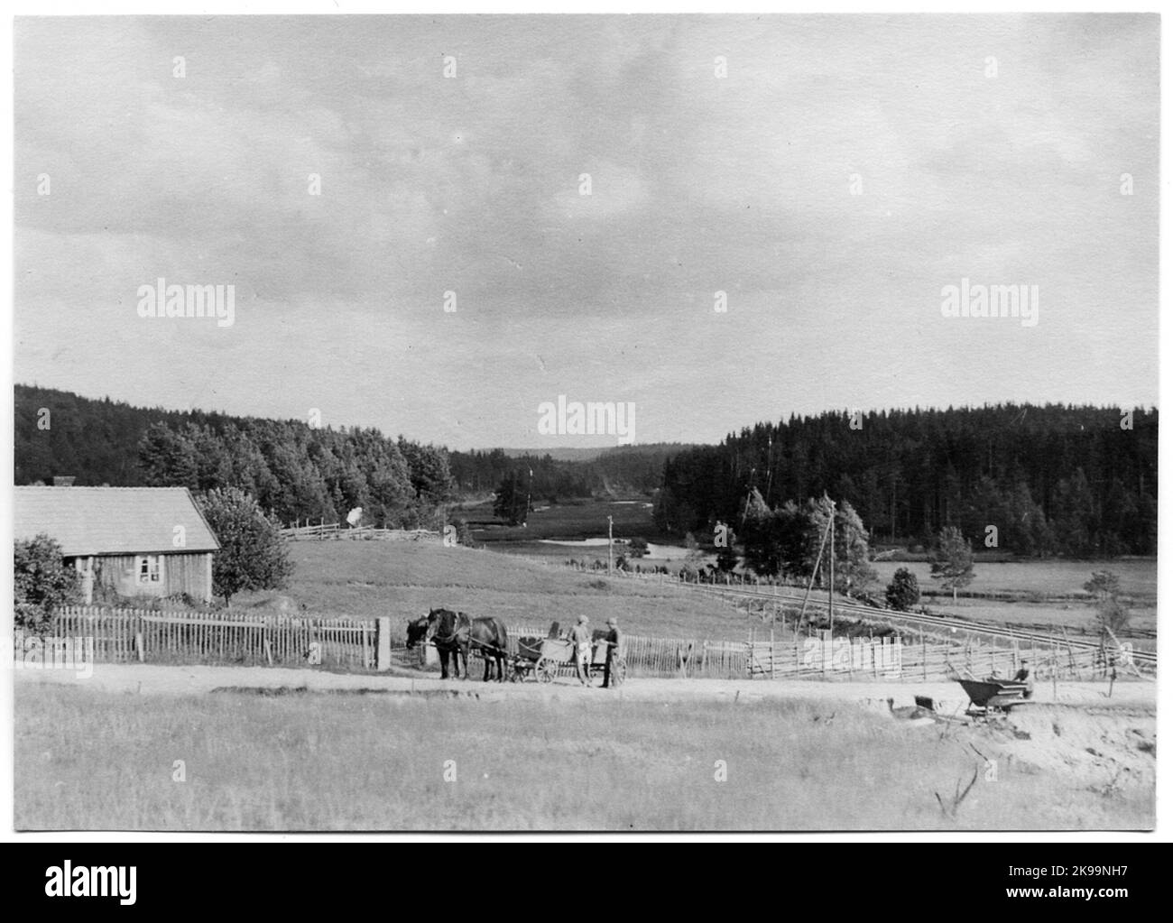 Gravier et construction de cour à Rumskulla. Banque D'Images