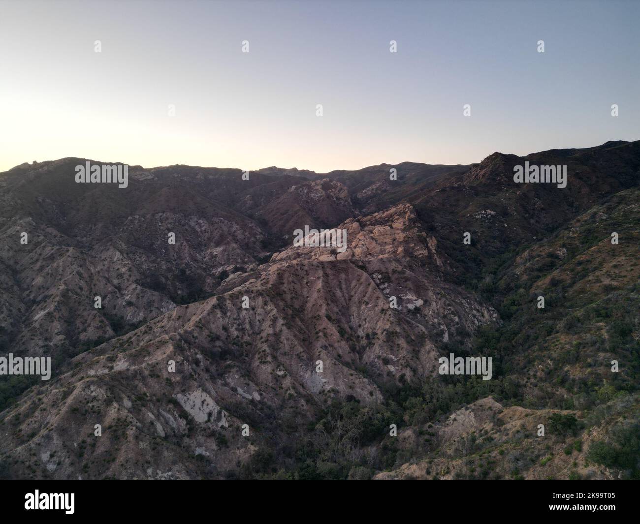 Une vue aérienne du développement du logement Pacific Palisades en Californie Banque D'Images