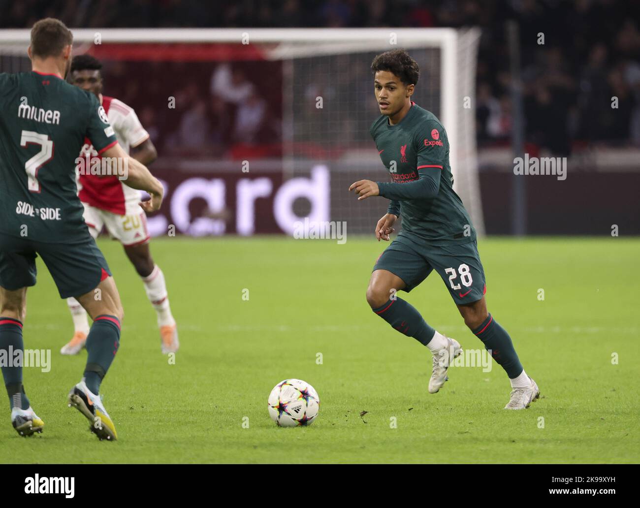 Amsterdam, pays-Bas - 26 octobre 2022, Fabio Carvalho de Liverpool pendant la Ligue des champions de l'UEFA, Group A match de football entre Ajax Amsterdam et le FC Liverpool sur 26 octobre 2022 à l'arène Johan Cruijff d'Amsterdam, pays-Bas - photo : Jean Catuffe/DPPI/LiveMedia Banque D'Images