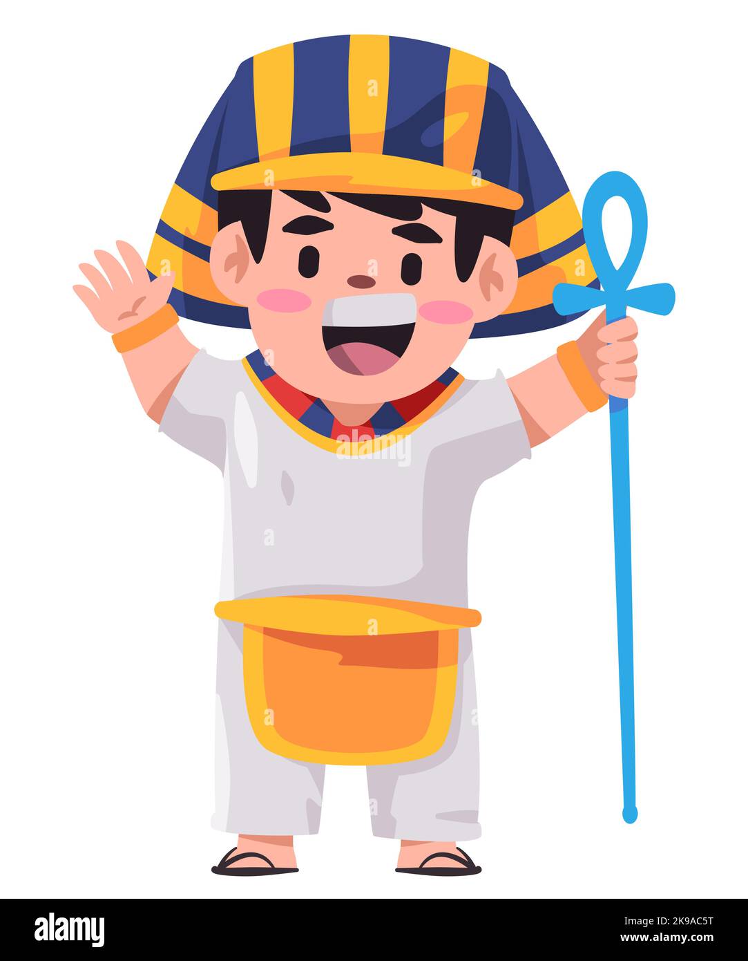 Pharaon égypte roi costumeHappy enfant portant le costume égyptien Illustration de Vecteur