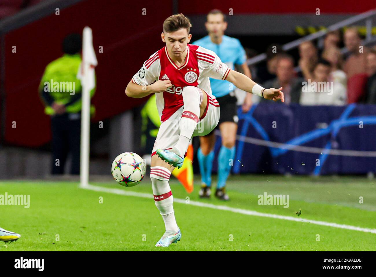 Amsterdam, pays-Bas - 26 octobre 2022, Francisco Conceicao d'Ajax lors de la Ligue des champions de l'UEFA, Group A football match entre Ajax et Liverpool sur 26 octobre 2022 au Johan Cruijff Arena d'Amsterdam, pays-Bas - photo: Marcel Ter Bals/DPPI/LiveMedia Banque D'Images