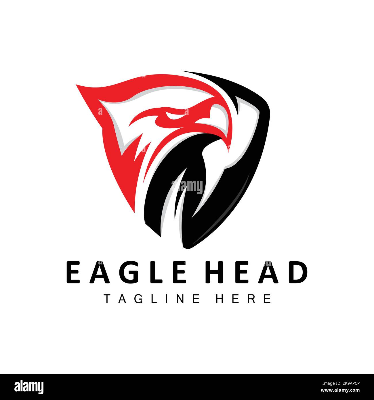 Logo Eagle Head, vecteur ailes d'animaux à plumes volantes, illustration de l'icône de la marque du produit Illustration de Vecteur