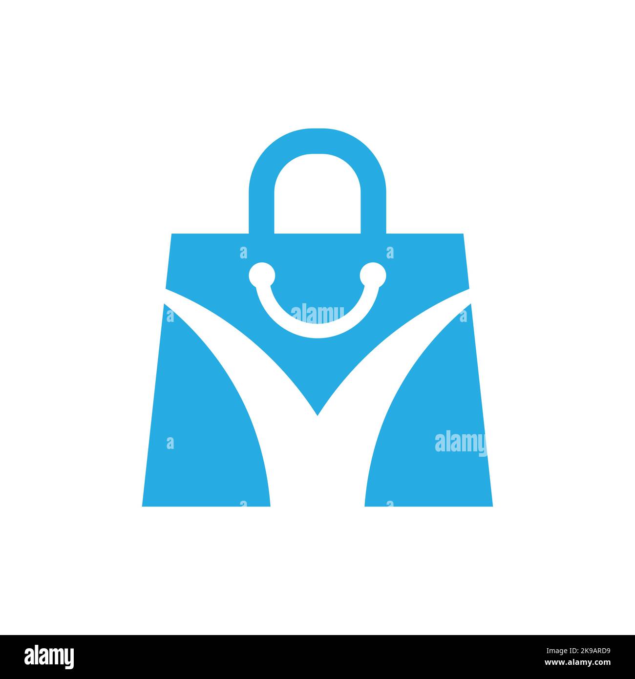 Logo de sac à provisions avec sourire et icône en forme de lettre U. Illustration de Vecteur Logo de sac à provisions avec sourire et icône en forme de lettre U. Illustration de Vecteur