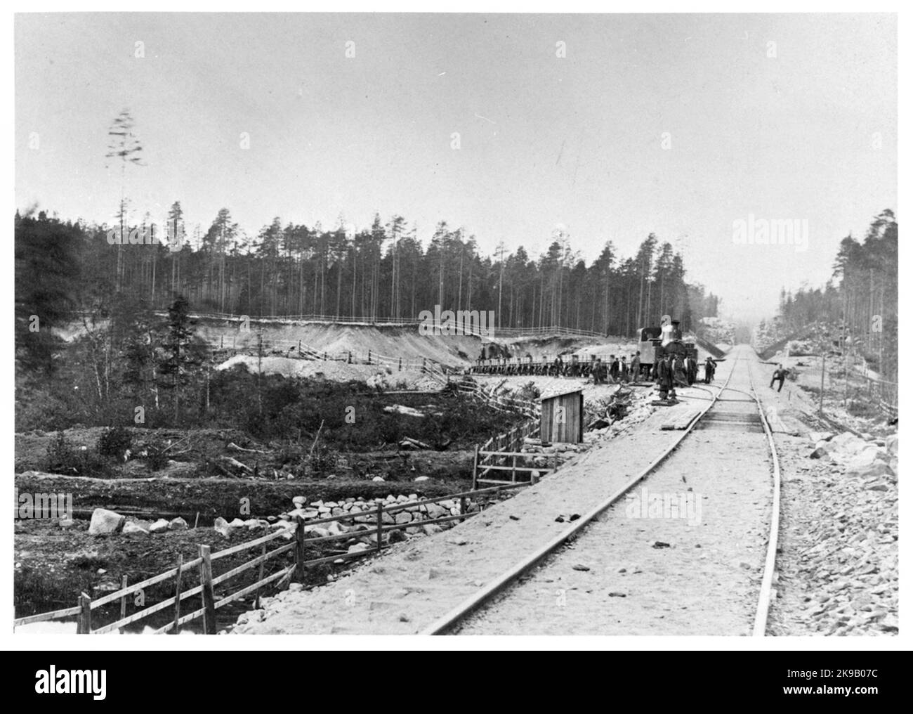 La fosse de gravier de Björnhyttan 1870s. Grängesberg - chemin de fer d'Oxelösund, TGOJ, Archives photos. Banque D'Images